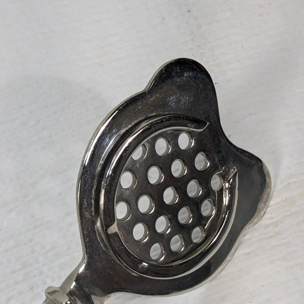 Cocktail strainer Bar Tool Plastic Lucite Handle Brown Black Stripe MCM Modern‎